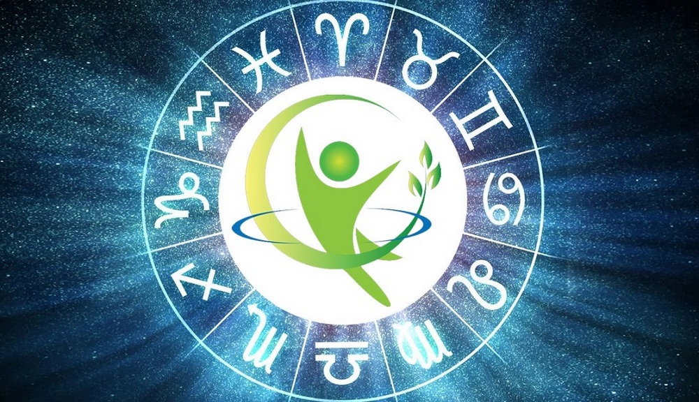 Символ здоровья в центре зодиакального круга