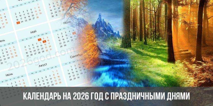 Календарь на 2026 год с праздничными днями и выходными