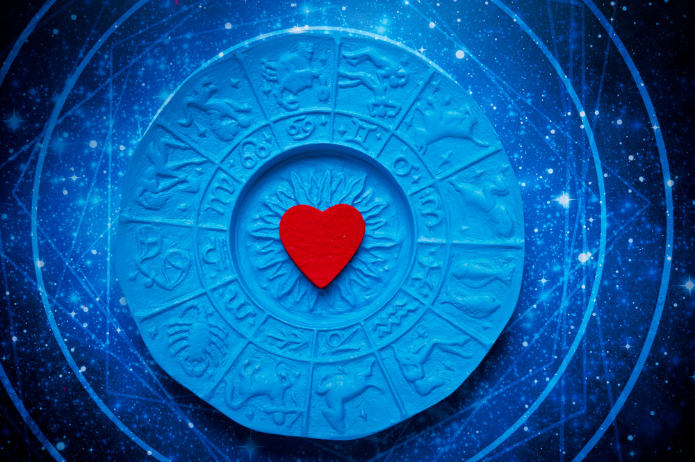 Сердце в центре зодиакального круга