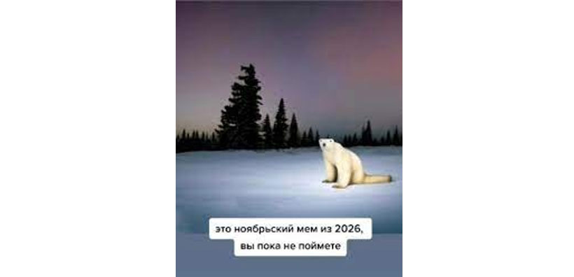Мем Белый медведь из 2026 года