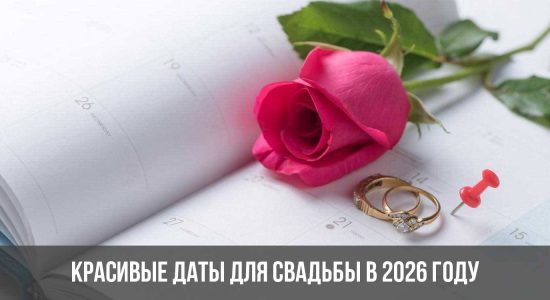 Красивые даты для свадьбы в 2026 году