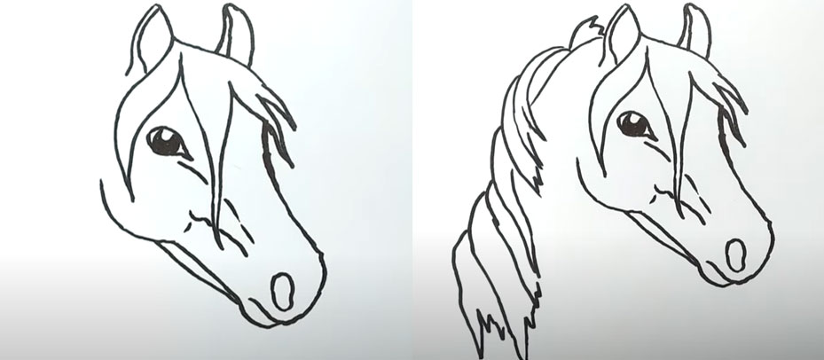 Рисуем реалистичную голову лошади - шаги 7 и 8
