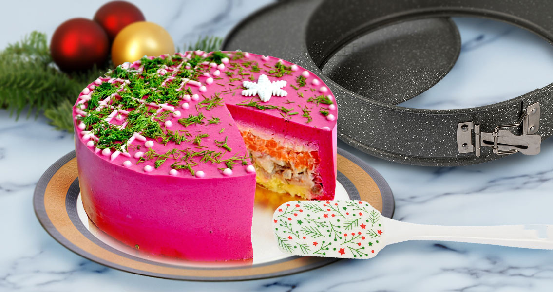 Торт-салат идеи оформления для новогоднего стола