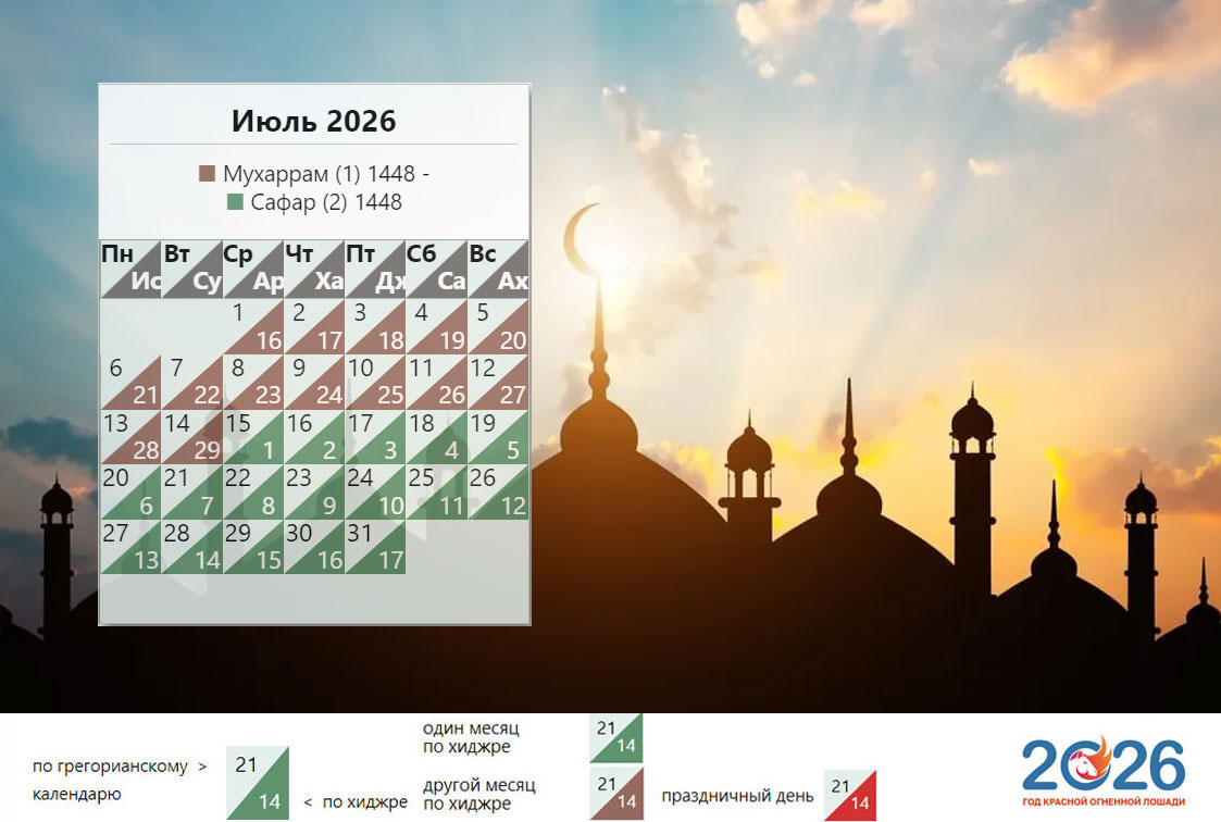 Мусульманский на июль 2026 года