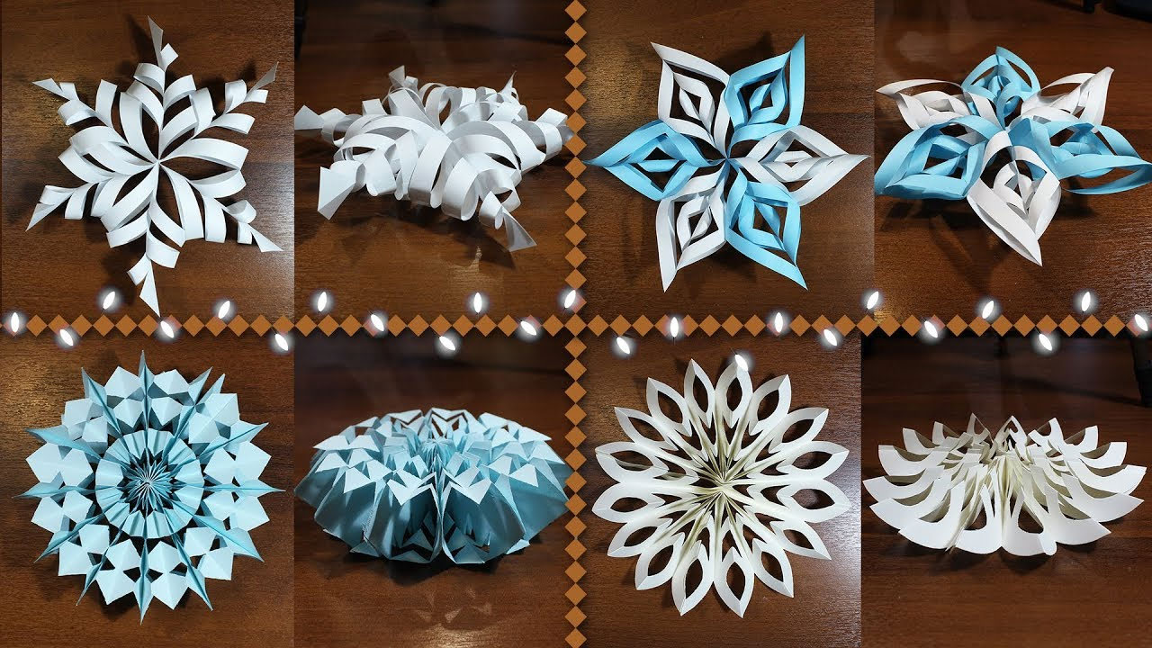 Объемные снежинки из бумаги для декора офиса