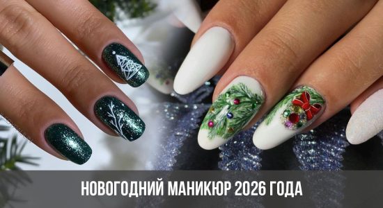 Новогодний маникюр 2026 года