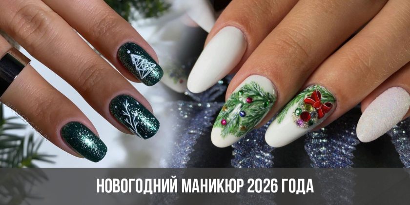 Новогодний маникюр 2026 года