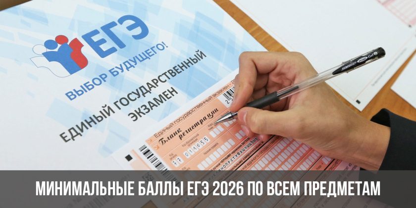 Минимальные баллы ЕГЭ 2026 по всем предметам