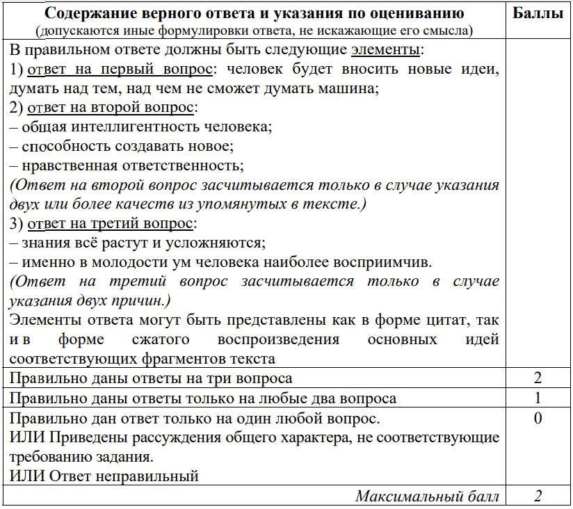 ОГЭ по обществознанию оценивание задания №22