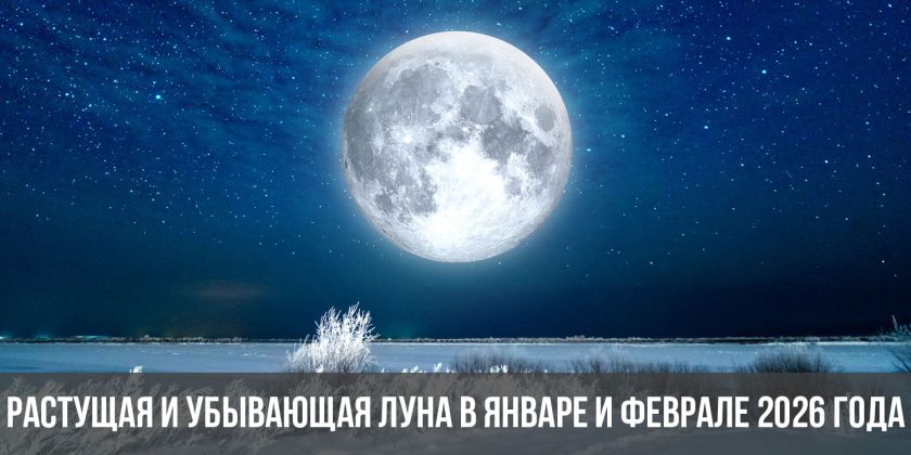 Растущая и убывающая луна в январе и феврале 2026 года